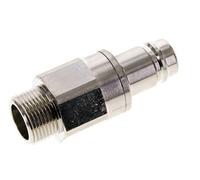 Bouchon de raccord d'air DN 15 en laiton nickelé G 3/4 pouce mâle à double obturation