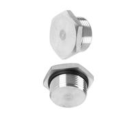 Bouchon de raccord de tuyau à tête hexagonale intérieure en acier inoxydable avec bague d'étanchéité pour extrémités de tuyau de terminaison 2pcs M16*1.5