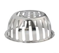 Bouchon de tuyau de pluie rond en acier inoxydable pour toit de balcon - Pour composants de gouttière extérieures, argenté, empêche le blocage des feuilles et des débris (125 mm)