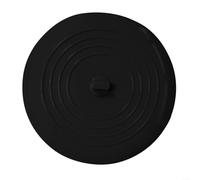 Bouchon de vidange de baignoire en silicone de 12,7 cm avec forte aspiration pour évier de cuisine et salle de bain, attrape-cheveux, couleur grise, joint étanche flexible (noir)