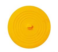 Bouchon de vidange de baignoire en silicone de 12,7 cm avec forte aspiration pour évier de cuisine, salle de bain, attrape-cheveux, joint flexible anti-fuite (jaune)