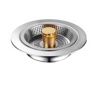 Bouchon de vidange d'évier de cuisine 3 en 1 amélioré avec filtre alimentaire et filtre anti-odeurs en acier inoxydable pour éviers de 7,6 à 30,5 cm, panier en maille amovible, drainage rapide