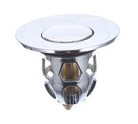 Bouchon de Vidange d'Évier en Cuivre Argenté, 34-40mm, Anti-Odeur | Installation Simple, Étanchéité, Évite les Obstructions Indésirables, Conception Spéciale, Finition Soignée pour Lavabo