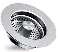 Bouchon de vidange extensible, crépine, filtre d'évier en acier inoxydable 304 pour éviers d'un diamètre intérieur de 72 à 87 mm et d'une profondeur supérieure à 40 mm.