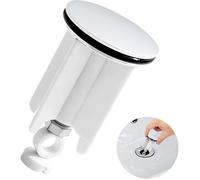 Bouchon de vidange Universel pour lavabo-Bonde réglable en Laiton chromé Blanc-Compatible évier Cuisine et Salle de Bain