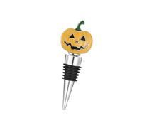 Bouchon de vin d'Halloween en alliage de zinc, jaune | Construction en métal, bouchon de bouteille, accessoire pour salon, fêtes de vacances