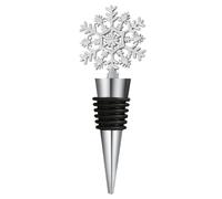 Bouchon de vin hermétique en de zinc - 1 pièce - 10,8 x 4 cm - Bouchon de bouteille de Noël - Bouchon de bouteille de champagne flocon de neige - Porte-gobelet festif, idéal pour une