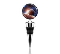 Bouchon de vin portable en silicone avec motif planètes dans l'espace - Réutilisable - Élégant et élégant - Accessoire idéal - Cadeau idéal