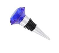 Bouchon de Vin Scellé Métal en Cristal Bleu et Silicone pour Bouteille | Design Diamant, pour Vin et Boisson, Fêtes et Anniversaires, Lot Unique