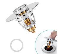 Bouchon d'évier de Salle de Bain Universel avec Attrape-Cheveux, pour Trou de vidange de 2,7 à 5,9 cm, Couvercle de vidange de Baignoire à Ressort