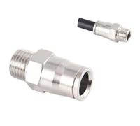Bouchon d'extrémité en laiton avec siège à double buse, 180 degrés pour raccords de système de brumisation, taille de tuyau 3/8 pouces 9.52mm 2pcs Quick-connect valve connection (1/4 thread)