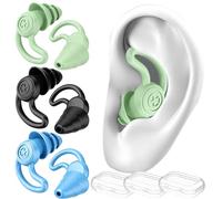 Bouchon d'Oreille pour Dormir Anti Bruit, Boule Quies Silicone Réutilisables, Bouchons d'Oreilles Piscine Natation, Protection Auditive Confortable pour Sommeil, Avion, Moto, Concerts, 3 Paires