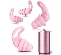 Bouchon d'Oreille pour Dormir, Réutilisable et Lavable,Bouchons Doreilles Anti Bruit pour Sommeil,Natation,Concert,moto,Douce Silicone Bouchon Oreille offrir une Meilleure Protectio Rose 2 paires
