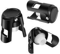 Bouchon en acier inoxydable pour champagne et vins pétillants, avec système de fermeture sous vide, couleur noire – Bouchon pour bouteilles de Prosecco et de vin