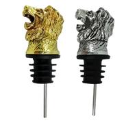 Bouchon en Alliage Or Argenté Verseur à Vin 2 Pcs Tête de Lionceau