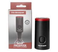 Bouchon et conservateur de vin avec indicateur sonore, Noir