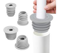 Bouchon Évier Silicone Universel, Lot de 4 Filtre Vidange Anti Odeur | Joint d'Étanchéité Tuyau Machine à Laver, Couvercle Canalisation Flexible Gris，pour Cuisine et Salle de Bain