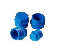 Bouchon fileté mâle PVC bleu 1/2"-1",bouchon tuyau arrosage | Écrou bouchon plastique,2~100 pièces,étanche for aquarium et tuyauterie(50 PCS,32mm 1inch)
