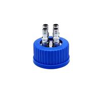 Bouchon GL45 ajusté en acier, Four hole cover LARGE | Couvercle de bouteille de laboratoire fileté pour applications d ' interface de tubes de cuves de fermentation