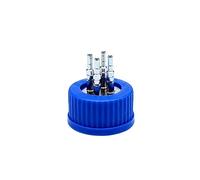 Bouchon GL45 ajusté en acier, Four hole cover SMALL | Couvercle de bouteille de laboratoire fileté pour applications d ' interface de tubes de cuves de fermentation