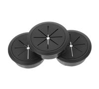 Bouchon Rond pour Trou de Fil de Bureau Noir en Plastique Pp 3 Pcs | Œillet Simple, Format Rond, pour Bureau Informatique et Poste de Travail, Cache Discret pour Passage de Cordon