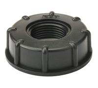 Bouchon S60x6 cuve 1000L, filetage 60mm, raccord 1pouce, plastique noir + joint PE