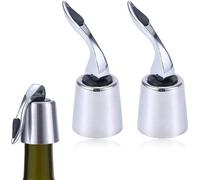 « Bouchon universel pour bouteille de vin en acier inoxydable – Lot de deux – Hermétique et recyclable – Préserve la fraîcheur du vin et du champagne sans perte d'air »