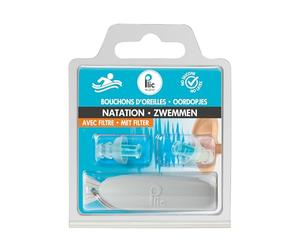 Bouchons d’oreilles natation/piscine/mer - Atténuation 18dB - Protection auditive confortable - 2+1 corolles et double filtre - Hypoallergéniques et réutilisables - PLIC AUDIO