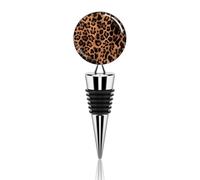 Bouchons de bouteille de vin à motif léopard avec joint en silicone, scellant décoratif pour bouteille de vin, bouchons de champagne, bouchons de vin réutilisables en alliage de zinc pour cadeaux de