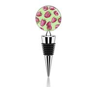 Bouchons de bouteille de vin avec joint en silicone, motif pêche, framboise, scellant décoratif pour bouteille de vin, bouchons de champagne, bouchons de vin réutilisables en alliage de zinc pour