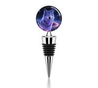 Bouchons de bouteille de vin en acier inoxydable motif loup galaxie avec joint hermétique, réutilisable, garde la fraîcheur, étanche pour bar, mariage, cuisine