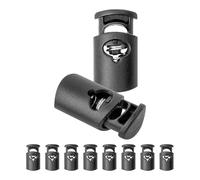 Bouchons de cordon, 1 trou, 10 pièces, noir, pour des cordons jusqu'à Ø 8 mm, pince à ruban, veste, vêtements, sac à dos, bouchon de cordon élastique, lacet à fermeture rapide, glissière de cordon