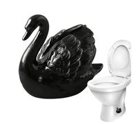 Bouchons de cuvette de toilette en céramique en forme de cygne - 10 x 5,5 x 8,5 cm - Protection décorative à vis pour dortoir, comptoir moderne avec design réaliste, décoration d'hôtel, décoration de