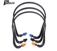 Bouchons d'oreille à réduction de bruit pour le travail du sommeil, silicone souple, protecteur monté sur la tête, cache-oreilles anti-bruit, 1PC Black