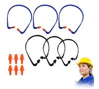 Bouchons d'oreille anti-bruit avec arceau, 6 paires d'embouts de rechange, SNR 25, bouchons d'oreille en silicone noir orange pour sommeil travail voyage concentration
