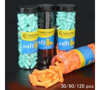 Bouchons d'oreille en mousse pour réduction du bruit, bouchon d'oreille anti-bruit pour le sommeil, suppression de la musique, bouchon d'oreille isolant Black 60 pcs