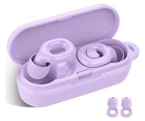 Bouchons d'oreille pour dormir, réutilisables, en silicone, réduction du bruit de 35 dB, lot de 7 paires, couleur violette