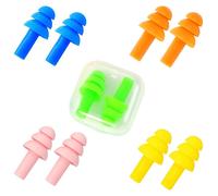 Bouchons d'oreille souples et flexibles, lot de 5 paires de bouchons d'oreille réutilisables anti-bruit, pour le sommeil et le travail