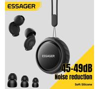 Bouchons d'oreilles anti-bruit Essager pour le sommeil, 45-49 dB, protection auditive anti-bruit, bouchons d'oreilles en silicone souple pour le sommeil, le travail, les études, les voyages Black