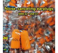 Bouchons d'oreilles en éponge Anti-bruit, mousse PU, réduction du bruit, travail du sommeil, réduction du bruit, ronflement, 20 à 100 pièces Orange 100pcs