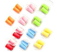 Bouchons d'oreilles en mousse pour dormir, 12 paires, protection auditive | Mousse douce, atténuation des bruits ambiants, boîtes carrées individuelles, six couleurs vives, maintien stable