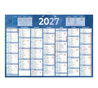 Bouchut Calendrier mural annuel bleu (7 mois/face) - 38,5 x 54 cm - 2026