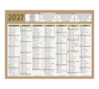 Bouchut Calendrier mural annuel Natura - 13,5 x 17,5 cm - 2027