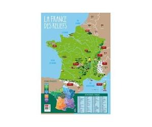 Bouchut Grandremy - Poster pédagogique en PVC 76x52cm, les montagnes, les fleuves et rivières