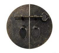 Boucle de boîte ronde en fer, 10 cm, en cuivre antique, pour meubles, fermeture de style chinois, loquet sécurisé, matériel décoratif, design artisanal, armoire, tiroir, armoire