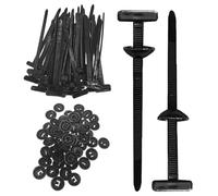 Boucle pour câble - Outil pour cravate avec fermeture éclair câble 100x | Supports pour fil en nylon autobloquant | Liens multiPurpury Black pour l'organisation de la gestion électrique
