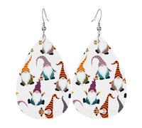 Boucles d'oreilles de Noël amusantes en cuir à motif nain de Noël pour femme, adaptées pour un usage quotidien, une fête et un rendez-vous galant