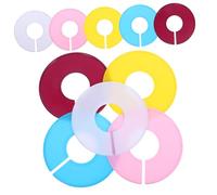 Boucles Rondes pour Vêtements 10 Pièces en Plastique, Séparateurs de Taille | Forme Concentrique, Lots Jaune, Bleu Clair, Violet, Rose et Blanc, pour Broderie et Couture