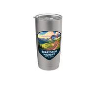 Bouclier de la route panoramique nationale de Beartooth Highway Gobelet isotherme en acier inoxydable double paroi