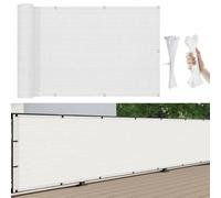 Bouclier d'extérieur coupe-vent résistant aux UV - 850 x 185 cm - Brise-vue pour jardin avec attaches de câble pour balcon, cour et protection murale - Design élégant blanc